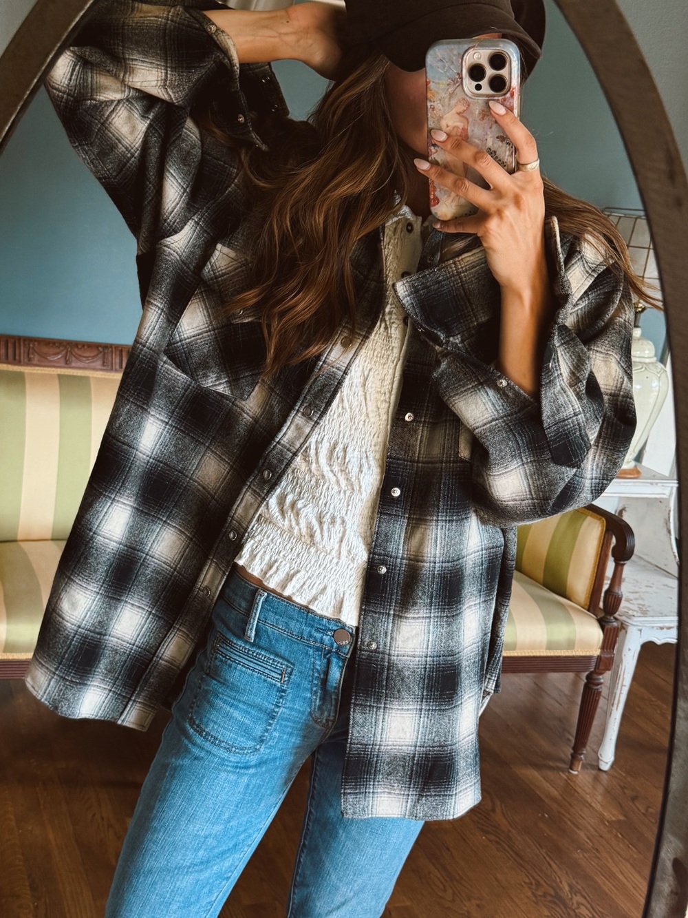 Pendleton Black and White wool Plaid Button-Down Sz XL